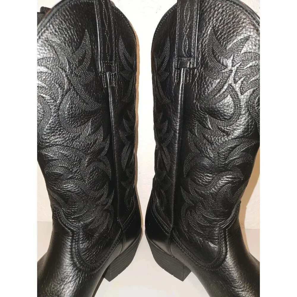 Ariat Men's Heritage Western R Toe Black Deertan Boots 10002218 Size 8.5D EUC - Picture 4 of 10